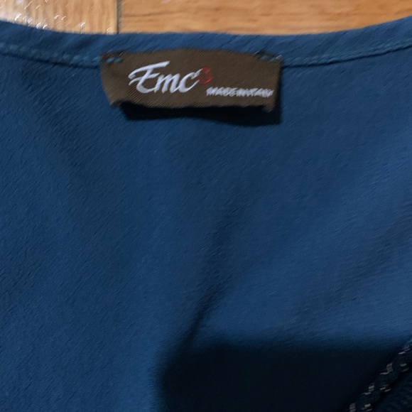 FANCY TURQUOISE BLOUSE - Picture 3 of 3